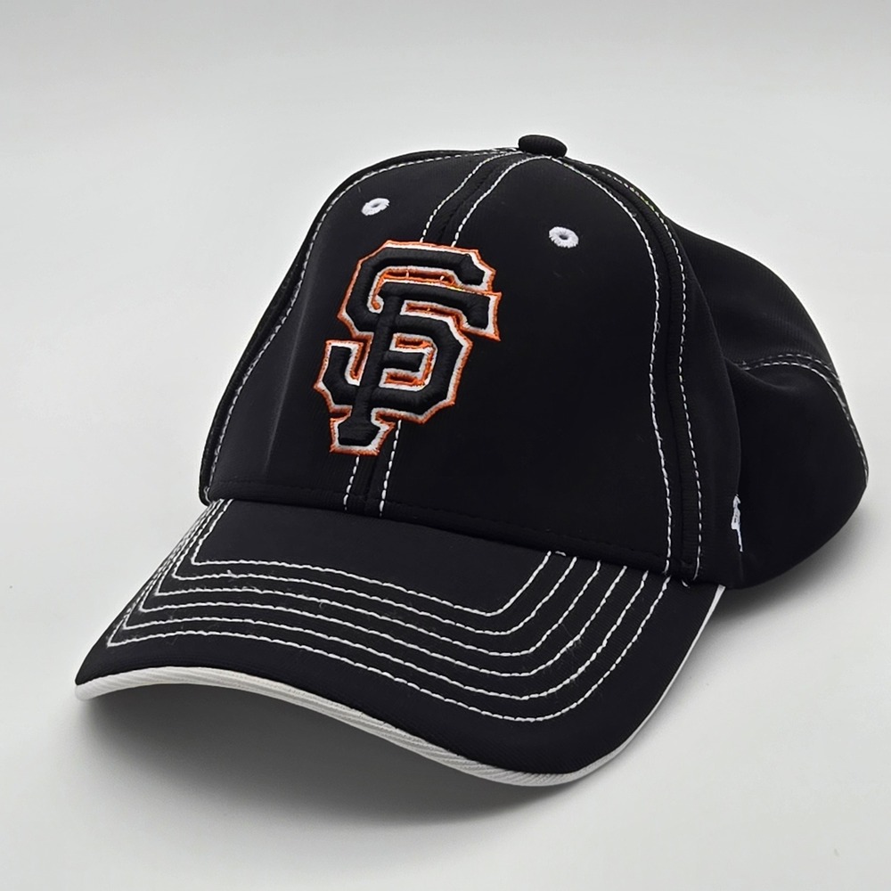 47 Brand San Francisco Giants Hat Black Contrast Stitch Adjustable Strapback Cap